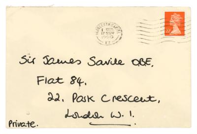 Lot #221 Princess Diana Hand-Addressed Mailing Envelope - Image 1