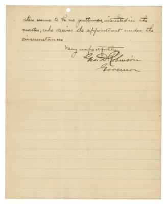 Lot #165 Lizzie Borden: George D. Robinson Letter Signed as Governor - Image 2