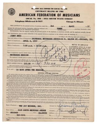 Lot #588 Jimmy Reed Document Signed