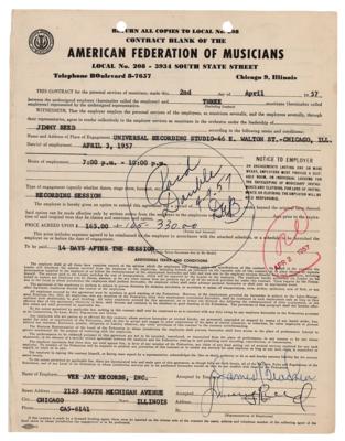 Lot #588 Jimmy Reed Document Signed - Image 1