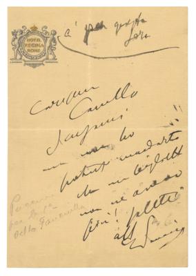 Lot #509 Giacomo Puccini Autograph Letter Signed on Opera Debut - Image 1