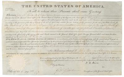 Lot #10 John Quincy Adams Document Signed as President - Image 1