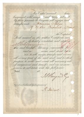 Lot #212 J. Pierpont Morgan Signed Stock Certificate - Image 2