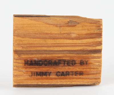 Lot #55 Jimmy Carter Signed and Handcrafted Wood from Plains High School - Image 2