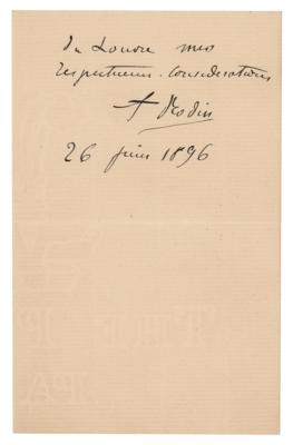 Lot #321 Auguste Rodin Autograph Letter Signed to Louvre Manager - Image 2