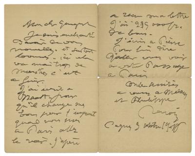 Lot #319 Pierre-Auguste Renoir Autograph Letter