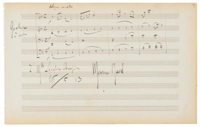 Lot #511 Maurice Ravel Autograph Musical Quotation Signed from 'String Quartet'