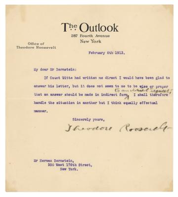 Lot #37 Theodore Roosevelt Typed Letter Signed