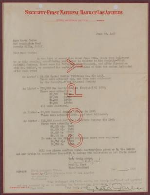 Lot #662 Greta Garbo Rare Signed Investment Document (1932) - Image 2