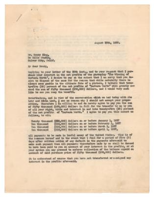 Lot #760 Samuel Goldwyn and Henry King Document Signed - Image 1