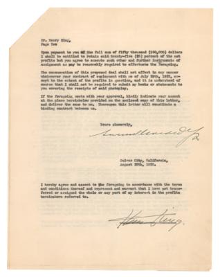Lot #760 Samuel Goldwyn and Henry King Document Signed - Image 2