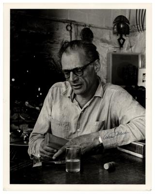 Lot #461 Arthur Miller and Inge Morath Mini Archive of (4) Letters and Signed Oversized Photograph - Image 1