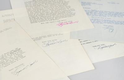 Lot #364 Raymond Chandler (5) Typed Letters Signed