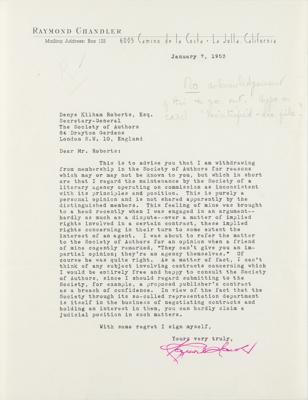 Lot #364 Raymond Chandler (5) Typed Letters Signed - Image 3