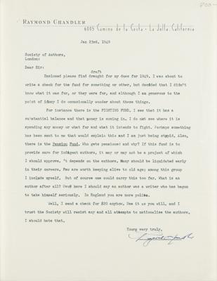 Lot #364 Raymond Chandler (5) Typed Letters Signed - Image 5