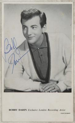 Lot #611 Bobby Darin Signed Promotional Card