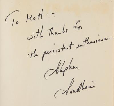 Lot #589 Stephen Sondheim Signed Book - Image 2