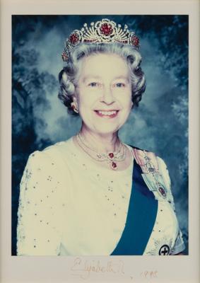 Lot #132 Queen Elizabeth II Signed Oversized Photograph