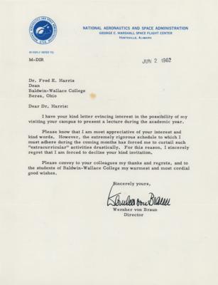 Lot #312 Wernher von Braun Typed Letter Signed - Image 1