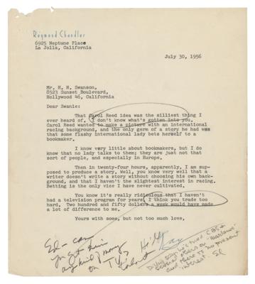 Lot #426 Raymond Chandler Typed Letter Signed - Image 1