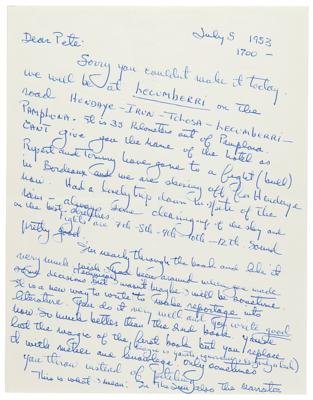 Lot #383 Ernest Hemingway Letter on Writing, Bullfights, and The Sun Also Rises - Image 2