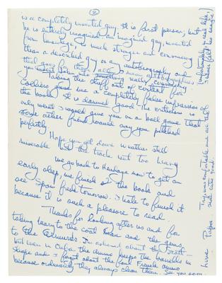 Lot #383 Ernest Hemingway Letter on Writing,