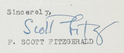 Lot #377 F. Scott Fitzgerald Sends a Sharp Letter to His Former Literary Agent - Image 2