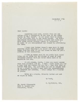 Lot #377 F. Scott Fitzgerald Sends a Sharp Letter to His Former Literary Agent - Image 3