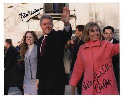 Lot #65 Bill, Hillary, and Chelsea Clinton Signed Photograph - Image 1