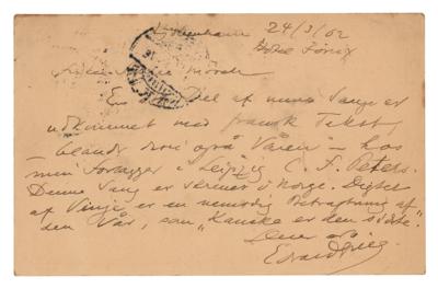 Lot #505 Edvard Grieg Autograph Letter Signed on the Symphonic Poem 'Varen' - Image 1