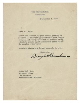 Lot #43 Dwight D. Eisenhower Typed Letter Signed as President on Efforts to Secure World Peace - Image 1