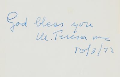 Lot #138 Mother Teresa Signed Book - Image 2