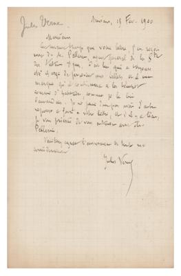 Lot #402 Jules Verne Autograph Letter Signed