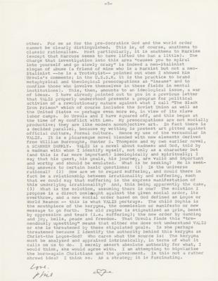 Lot #371 Philip K. Dick Typed Letter Signed on VALIS Vision - Image 6