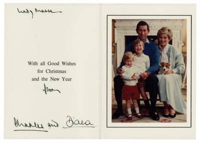 Lot #130 Princess Diana and King Charles III Signed Christmas Card