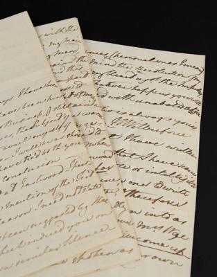 Lot #123 William Wilberforce Autograph Letter Signed on Politics and Abolition: "Plunged up to the chin in slave papers" - Image 1