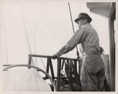 Lot #246 Douglas MacArthur Signed Photograph on USS Cleveland in Borneo (1945) - Image 1