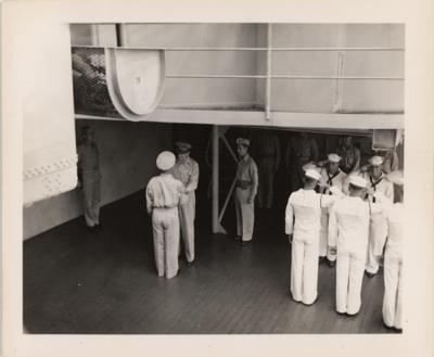 Lot #246 Douglas MacArthur Signed Photograph on USS Cleveland in Borneo (1945) - Image 7