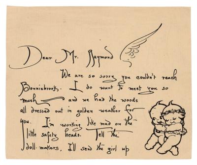 Lot #465 Rose O'Neill Autograph Letter Signed with Sketches