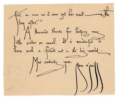 Lot #465 Rose O'Neill Autograph Letter Signed with Sketches - Image 2