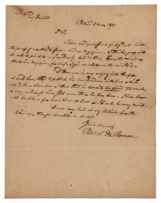 Lot #173 Peter Du Ponceau Autograph Letter Signed - Image 1