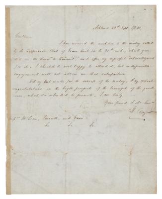 Lot #168 Henry Clay Autograph Letter Signed