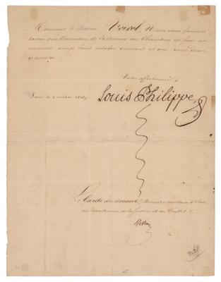 Lot #205 King Louis Philippe Document Signed