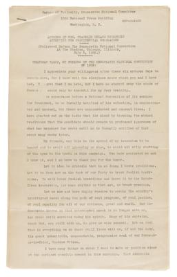 Lot #40 Franklin D. Roosevelt Signed Presidential Nomination Acceptance Speech (1932): "A new deal for the American people" - Image 3