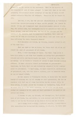Lot #40 Franklin D. Roosevelt Signed Presidential Nomination Acceptance Speech (1932): "A new deal for the American people" - Image 7