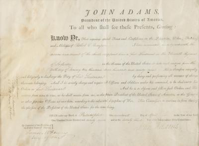 Lot #5 John Adams Document Signed as President for