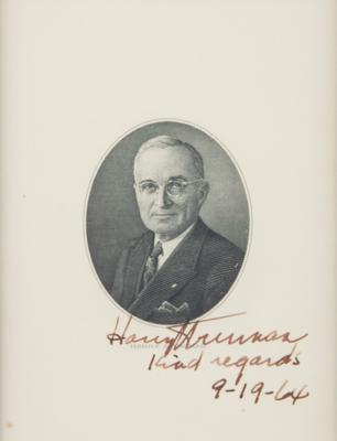 Lot #107 Harry S. Truman Signed Engraving - Image 1