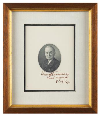 Lot #107 Harry S. Truman Signed Engraving - Image 2