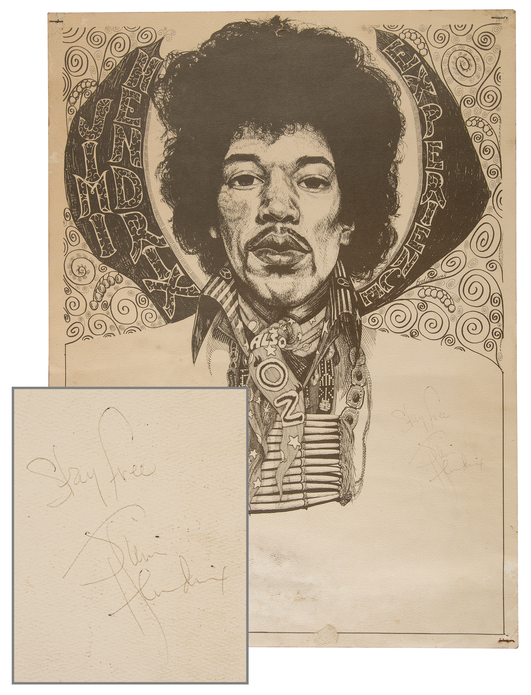 Lot #535 Jimi Hendrix Signed 1970 Milwaukee Concert Poster from The Cry of Love Tour - Image 1