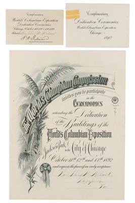 Lot #239 World's Columbian Exposition 1893 Dedication Program and Invitation - Image 1